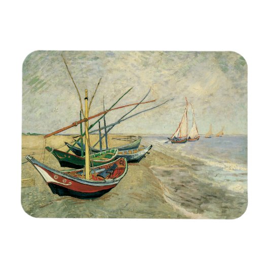 Vincent van Gogh - Vist Boats op het strand Magneet (Horizontaal)