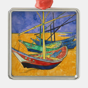 Vincent van Gogh - Vist Boats op het strand Metalen Ornament