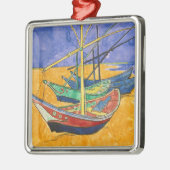Vincent van Gogh - Vist Boats op het strand Metalen Ornament (Links)
