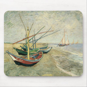 Vincent van Gogh - Vist Boats op het strand Muismat