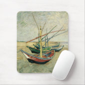 Vincent van Gogh - Vist Boats op het strand Muismat (Met muis)