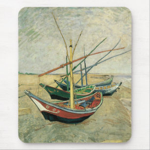 Vincent van Gogh - Vist Boats op het strand Muismat