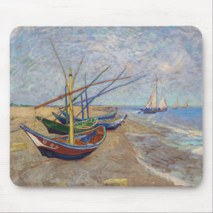 Vincent van Gogh - Vist Boats op het strand Muismat