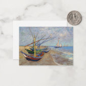 Vincent van Gogh - Vist Boats op het strand Notitiekaartje (Voorkant / Achterkant in situ)