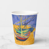 Vincent van Gogh - Vist Boats op het strand Papieren Bekers (Achterkant)