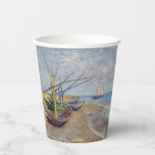 Vincent van Gogh - Vist Boats op het strand Papieren Bekers (Voorkant)