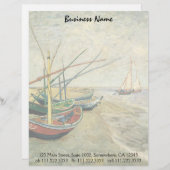 Vincent van Gogh - Vist Boats op het strand Persoonlijk Briefhoofd (Voorkant / Achterkant)