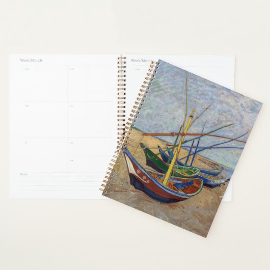 Vincent van Gogh - Vist Boats op het strand Planner (Display)