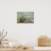 Vincent van Gogh - Vist Boats op het strand Poster (Keuken)