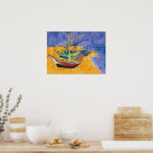 Vincent van Gogh - Vist Boats op het strand Poster (Keuken)