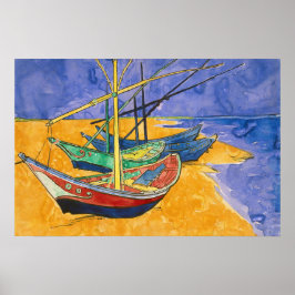 Vincent van Gogh - Vist Boats op het strand Poster