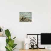 Vincent van Gogh - Vist Boats op het strand Poster (Thuiskantoor)