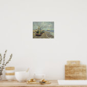 Vincent van Gogh - Vist Boats op het strand Poster (Keuken)