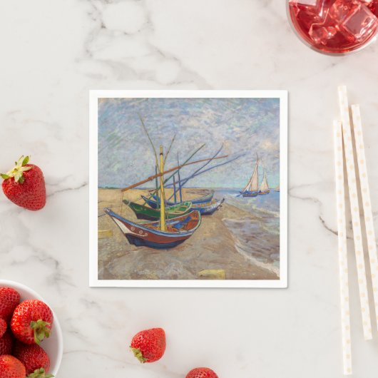 Vincent van Gogh - Vist Boats op het strand Servet (Insitu)
