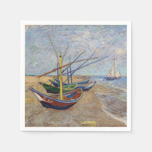 Vincent van Gogh - Vist Boats op het strand Servet (Voorkant)