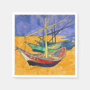 Vincent van Gogh - Vist Boats op het strand Servet