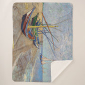 Vincent van Gogh - Vist Boats op het strand Sherpa Deken (Voorkant)