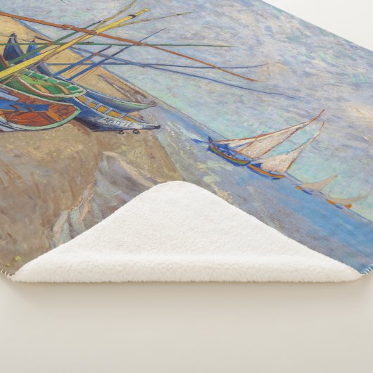 Vincent van Gogh - Vist Boats op het strand Sherpa Deken (3/4)