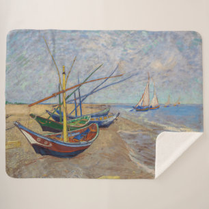 Vincent van Gogh - Vist Boats op het strand Sherpa Deken