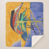 Vincent van Gogh - Vist Boats op het strand Sherpa Deken (Voorkant)