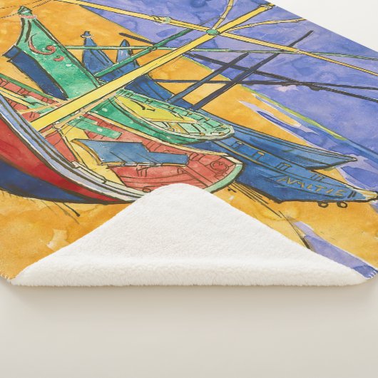 Vincent van Gogh - Vist Boats op het strand Sherpa Deken (3/4)