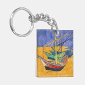 Vincent van Gogh - Vist Boats op het strand Sleutelhanger (Voorkant Links)