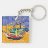 Vincent van Gogh - Vist Boats op het strand Sleutelhanger (Achterkant)