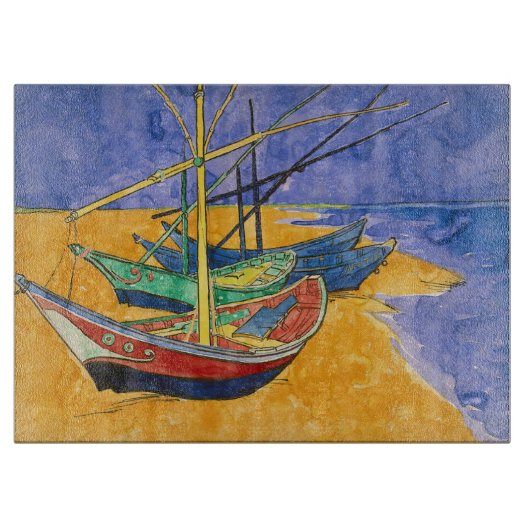 Vincent van Gogh - Vist Boats op het strand Snijplank (Voorkant)