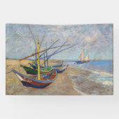 Vincent van Gogh - Vist Boats op het strand Spandoek (Horizontaal)