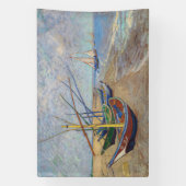 Vincent van Gogh - Vist Boats op het strand Spandoek (Verticaal)