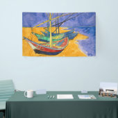 Vincent van Gogh - Vist Boats op het strand Spandoek (Beurs)