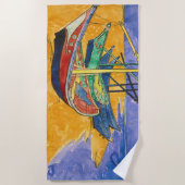 Vincent van Gogh - Vist Boats op het strand Strandlaken (Voorkant)