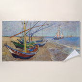 Vincent van Gogh - Vist Boats op het strand Strandlaken (Voorkant)