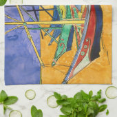 Vincent van Gogh - Vist Boats op het strand Theedoek (Gevouwen)