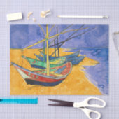 Vincent van Gogh - Vist Boats op het strand Tissuepapier (Craft)