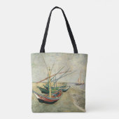 Vincent van Gogh - Vist Boats op het strand Tote Bag (Achterkant)