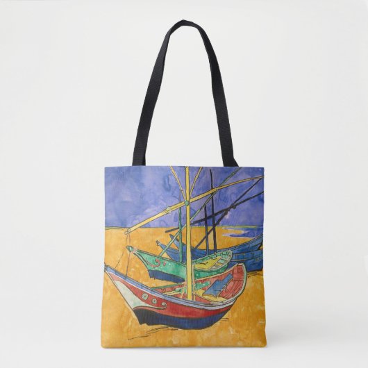 Vincent van Gogh - Vist Boats op het strand Tote Bag (Voorkant)