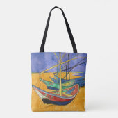 Vincent van Gogh - Vist Boats op het strand Tote Bag (Achterkant)