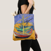 Vincent van Gogh - Vist Boats op het strand Tote Bag (Dichtbij)