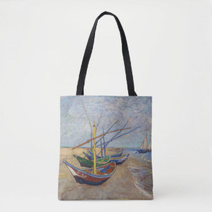 Vincent van Gogh - Vist Boats op het strand Tote Bag