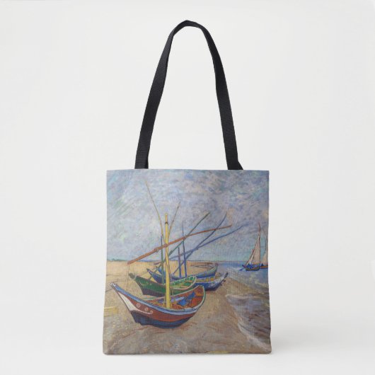 Vincent van Gogh - Vist Boats op het strand Tote Bag (Voorkant)