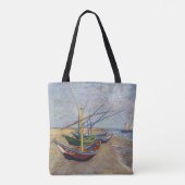 Vincent van Gogh - Vist Boats op het strand Tote Bag (Achterkant)