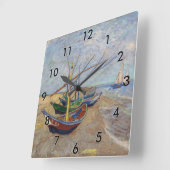 Vincent van Gogh - Vist Boats op het strand Vierkante Klok (Hoek)