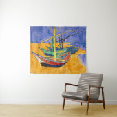 Vincent van Gogh - Vist Boats op het strand Wandkleed (In Situ (horizontaal))
