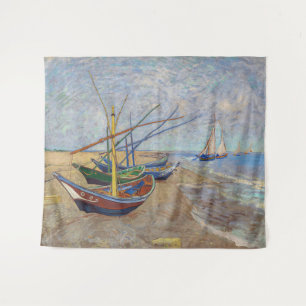 Vincent van Gogh - Vist Boats op het strand Wandkleed