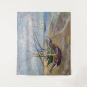 Vincent van Gogh - Vist Boats op het strand Wandkleed (Voorkant)