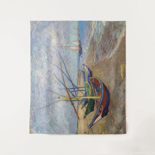 Vincent van Gogh - Vist Boats op het strand Wandkleed (Voorkant)