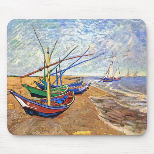 Vincent van Gogh Vist boten op het strand Muismat (Voorkant)