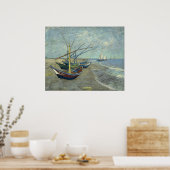 Vincent van Gogh Vist boten op het strand Poster (Keuken)