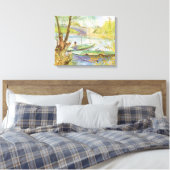 Vincent van Gogh Vist in het voorjaar, Pont de Cli Canvas Afdruk (Insitu (Slaapkamer))